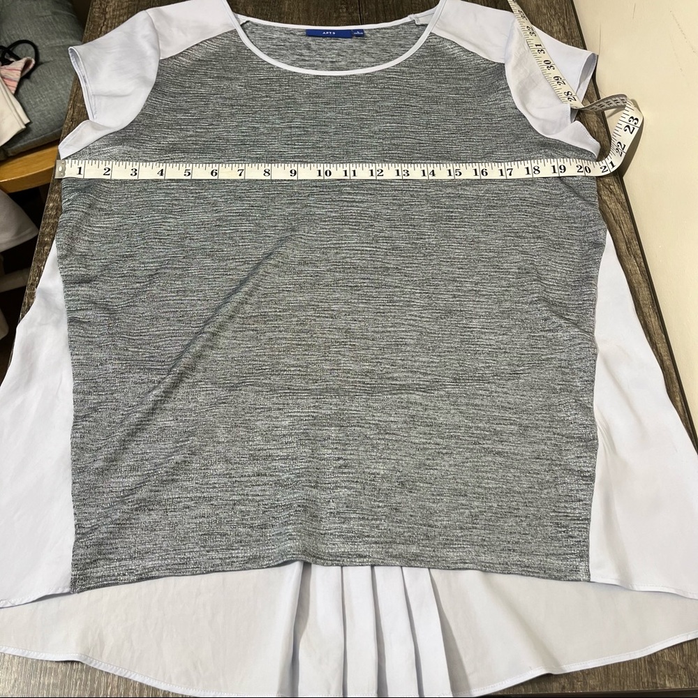 Apt. 9 Gray and Blue High-Low Tee, Size L - Picture 8 of 10